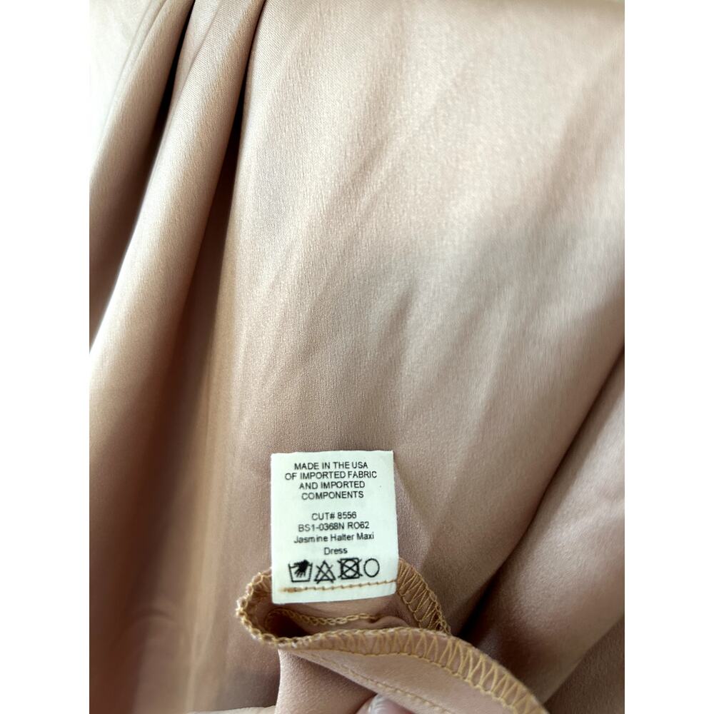 Show Me Your Mumu Jasmine Halter Maxi Dress Rose Gold Luxe Satin L - Picture 8 of 10